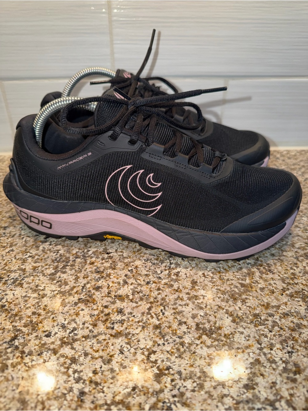 TOPO Athletic Walking Shoe - Black with Pink Accents